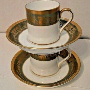 Crown Staffordshire China Demitasse Sets / LANDSDOWNE Pattern / 4 Pieces